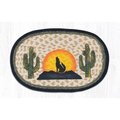 Capitol Importing Co 10 x 15 in. Jute Oval Coyote Silhouette Printed Swatch 81-469CS